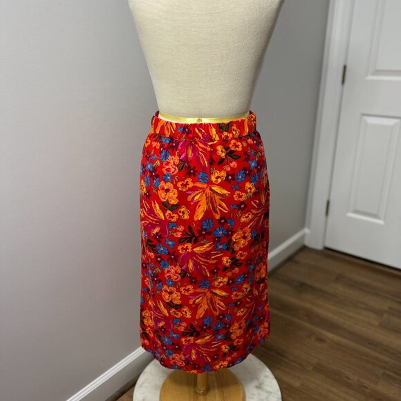Maison d’ Amelie Floral Red Button Down Midi Skirt Sz XS - Picture 11 of 11